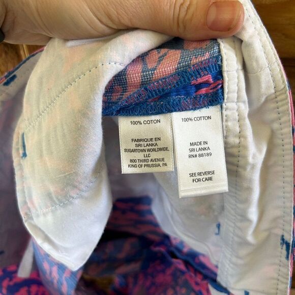 Lilly Pulitzer 0 Short Pink Blue Callahan‎ Zebra Pockets Zipper Button - Picture 11 of 12